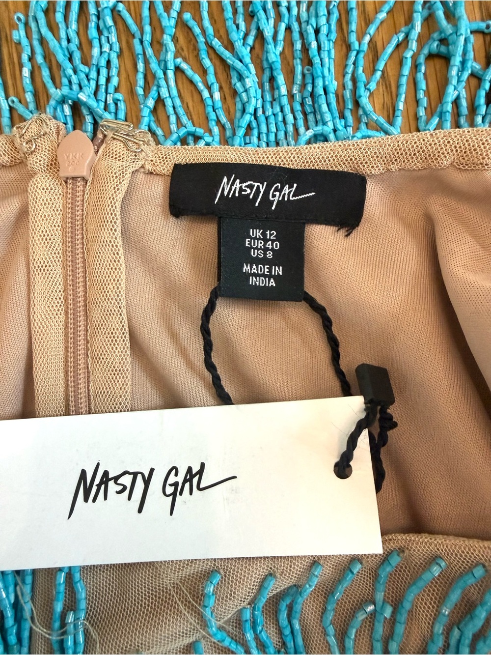 Nasty Gal Rainbow Fringe Tassel Mini Shift Dress Multicolor Size 8 NWT - Picture 7 of 16